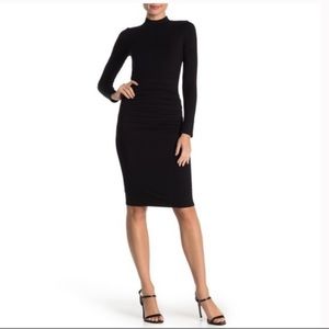 Velvet Torch Nordstrom “Ribbed “ black dress, mock turtleneck
